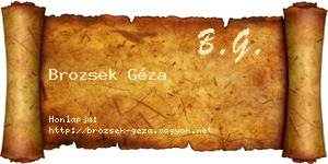 Brozsek Géza névjegykártya