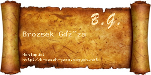 Brozsek Géza névjegykártya