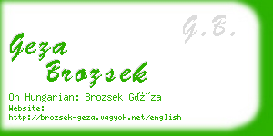 geza brozsek business card